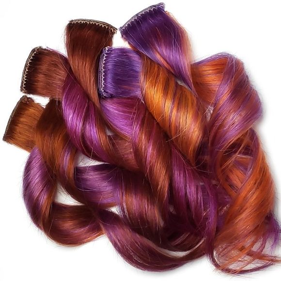Amber Sunset Clip in human hair extensions